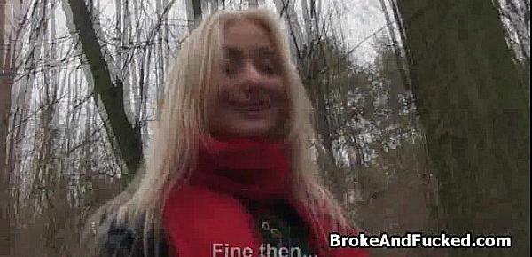 Fucking hot blonde teen in forest